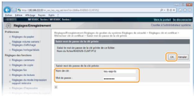 CANON I-SENSYS MF8580CDW - Enregistrement d'une paire de clés - 1