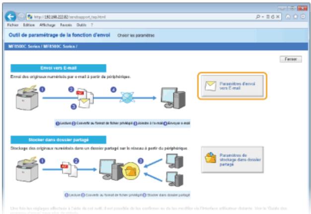 CANON I-SENSYS MF8580CDW - Cliquez sur [paramètres d'envoi vers e-mail] - 1
