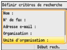 CANON I-SENSYS MF8580CDW - Sélectionnez les critères de recherche et appuyez sur OK. - 1