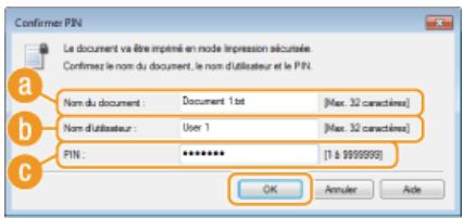 CANON I-SENSYS MF8580CDW - Vérifiez le nom du document, le nom d'utilisateur et le code PIN, puis cliquez sur [OK]. - 1