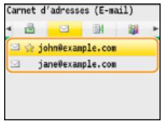 CANON I-SENSYS MF8580CDW - Sélectionnez l'adresse de réponse dans le carnet d'adresses et appuyez sur OK. - 1