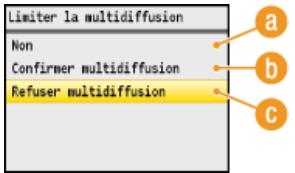 CANON I-SENSYS MF8580CDW - Interdiction des multidiffusions (MF8580CDW / MF8550CDN / MF8280CW unicité) - 1