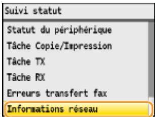 CANON I-SENSYS MF8580CDW - Vérification des réglages d'adresse IPV4 - 5