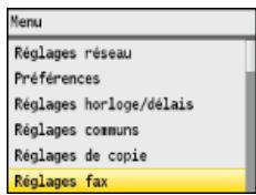 CANON I-SENSYS MF8580CDW - Réglages fax (MF8580CDW / MF8550CDN / MF8280CW uniquement) - 1