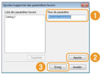 CANON I-SENSYS MF8580CDW - Saisissez un nom dans [nom du paramètre] et cliquez sur [ajouter] [enregistrer] - 1