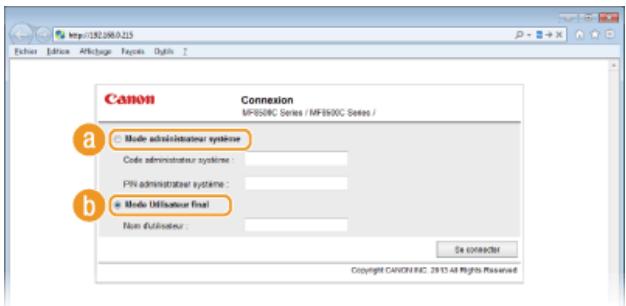 CANON I-SENSYS MF8580CDW - Si le mode de gestion des numéros de service est désactivé - 1