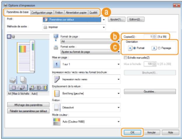 CANON I-SENSYS MF8580CDW - Sélectionnez le pilote d'imprimante de l'appareil et cliquez sur [périences] (ou [propriétés]). - 2
