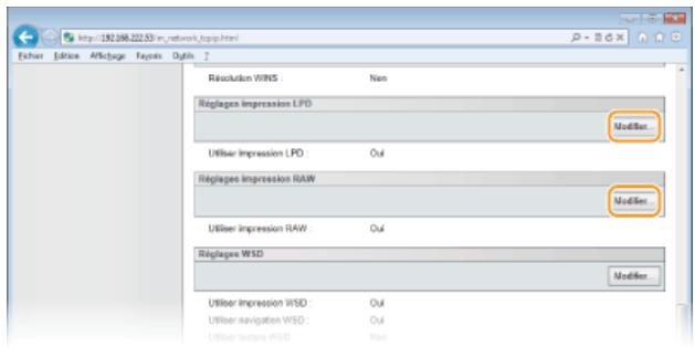 CANON I-SENSYS MF8580CDW - Configuration de LPD ou RAW - 1