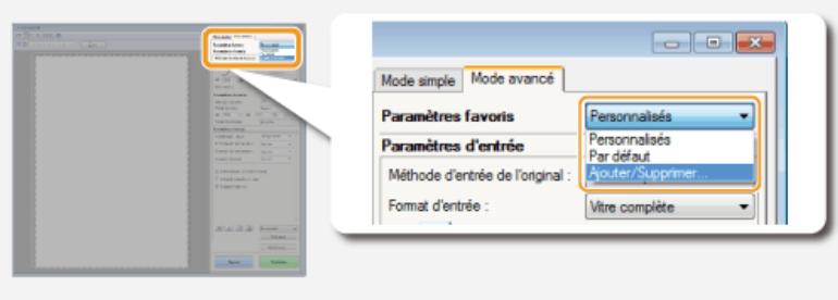 CANON I-SENSYS MF8580CDW - Sélectionnez [ajouter/supprimer] dans [paramètres favoris]. - 1