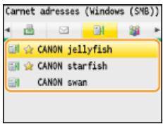 CANON I-SENSYS MF8580CDW - Sélectionnez un destinataire dans le carnet d'adresses et appuyez sur OK. - 1
