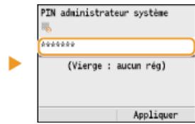 CANON I-SENSYS MF8580CDW - Définition du code de l'administrateur système - 2