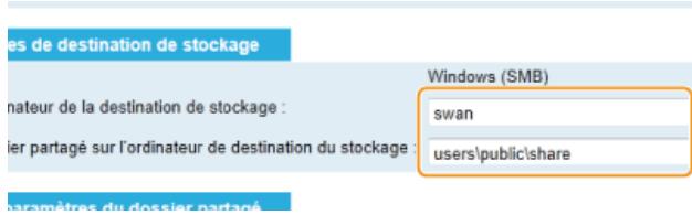 CANON I-SENSYS MF8580CDW - [Nom du dossier partagé sur l'ordinateur de destination du stockage] - 1
