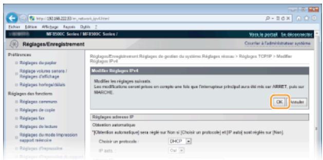 CANON I-SENSYS MF8580CDW - [Réglages option DHCP] - 1
