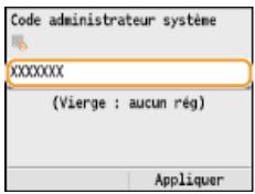CANON I-SENSYS MF8580CDW - Définition du code de l'administrateur système - 1