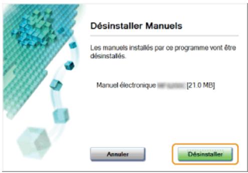 CANON I-SENSYS MF8580CDW - Cliques sur [déinstaller]. - 1