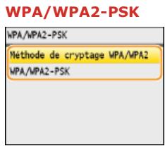CANON I-SENSYS MF8580CDW - Affichage des informations WEP et wpa/wpa2-psk - 2