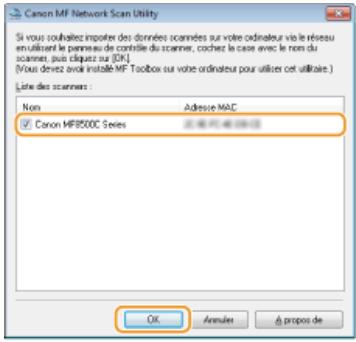 CANON I-SENSYS MF8580CDW - Cochez la case de l'appareil et cliquez sur [OK]. - 1