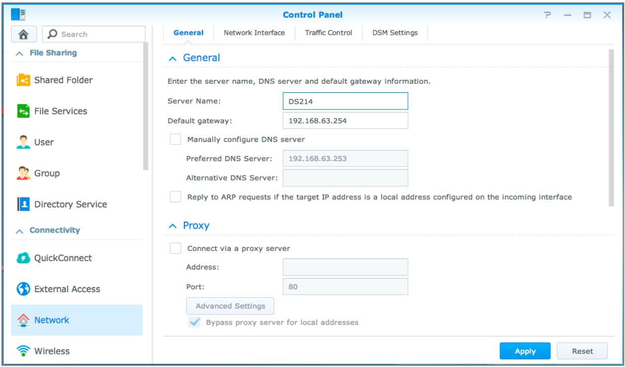 SYNOLOGY NAS DS1815 - Modification des paramètres réseau - 1