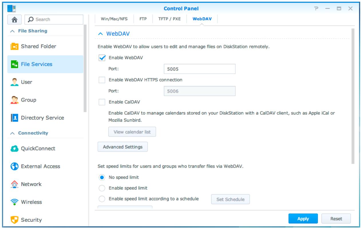SYNOLOGY NAS DS1815 - Accéder aux fichiers via webdav - 1