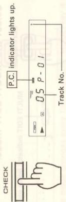 CHECK P.C. indicator lights up. 0.5 P - 0.1 Track No.