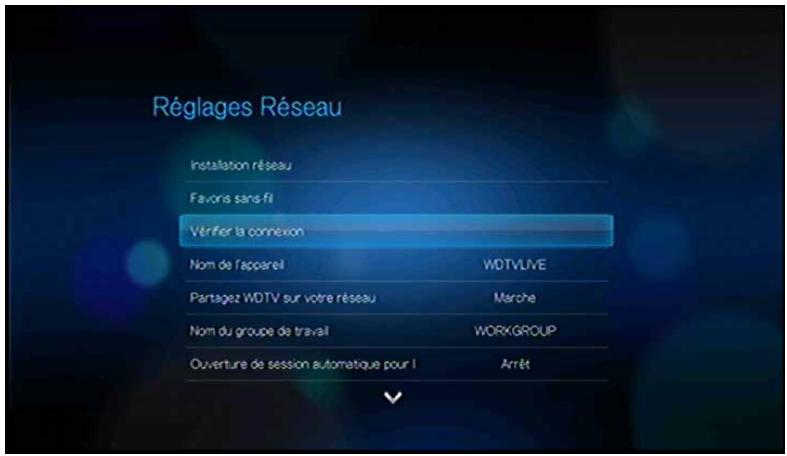 WD TV - Vérification de la connexion réseau - 1