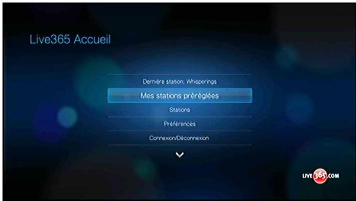 WD TV - Écoute d'une station LIVE365 - 4