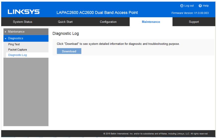 LINKSYS LAPAC2600 - Diagnostic Log - 1
