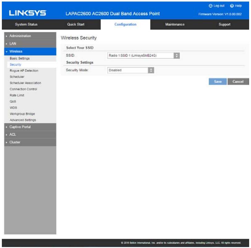 LINKSYS LAPAC2600 - Security - 1