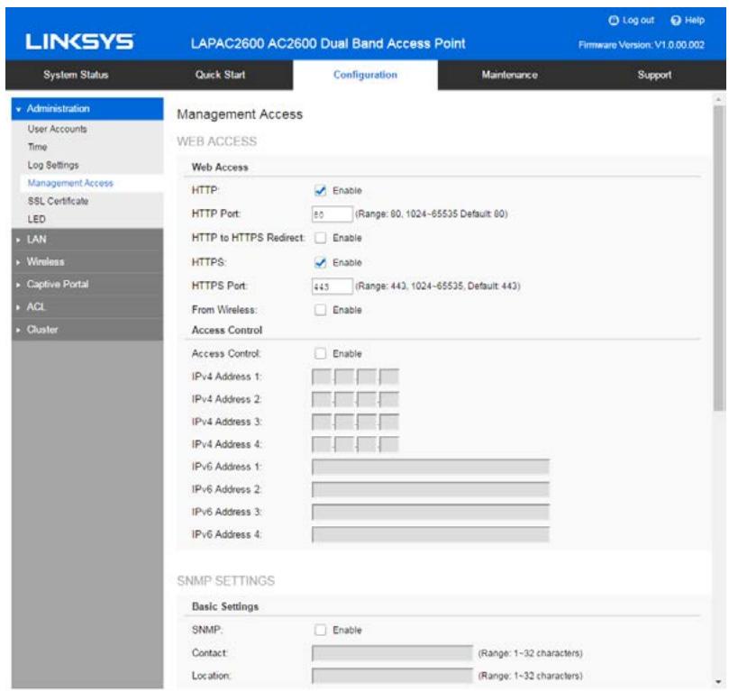 LINKSYS LAPAC2600 - Management Access - 1