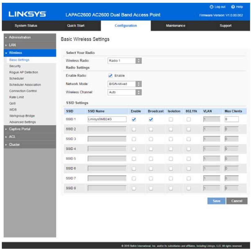LINKSYS LAPAC2600 - Basic Settings - 1