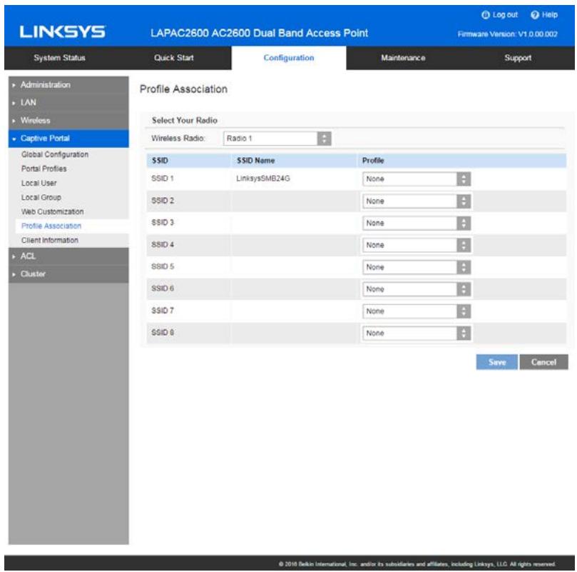 LINKSYS LAPAC2600 - Profile Association - 1