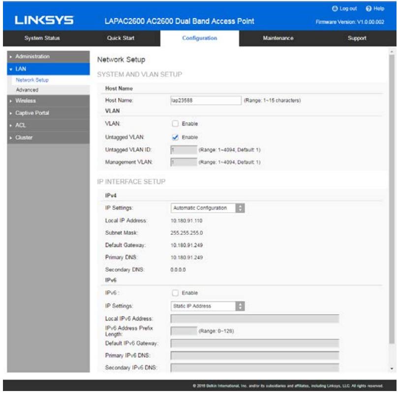 LINKSYS LAPAC2600 - Network Setup - 1