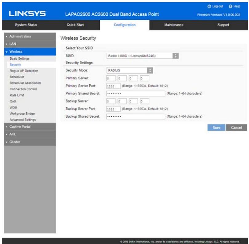 LINKSYS LAPAC2600 - RADIUS - 1