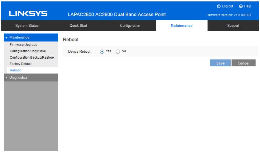 LINKSYS LAPAC2600 - Reboot - 1