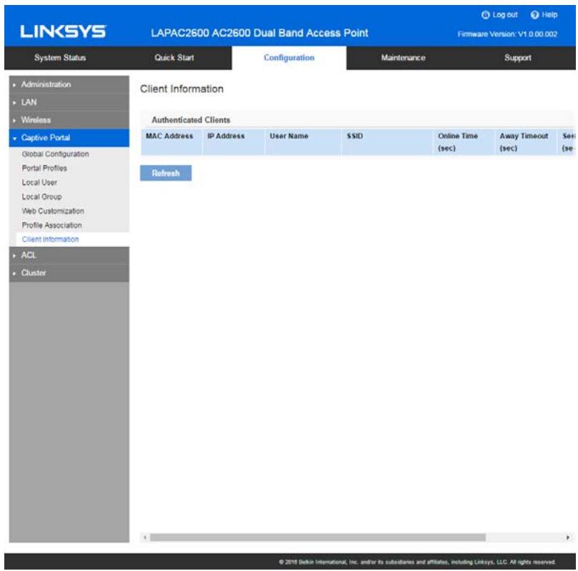 LINKSYS LAPAC2600 - Client Information - 1