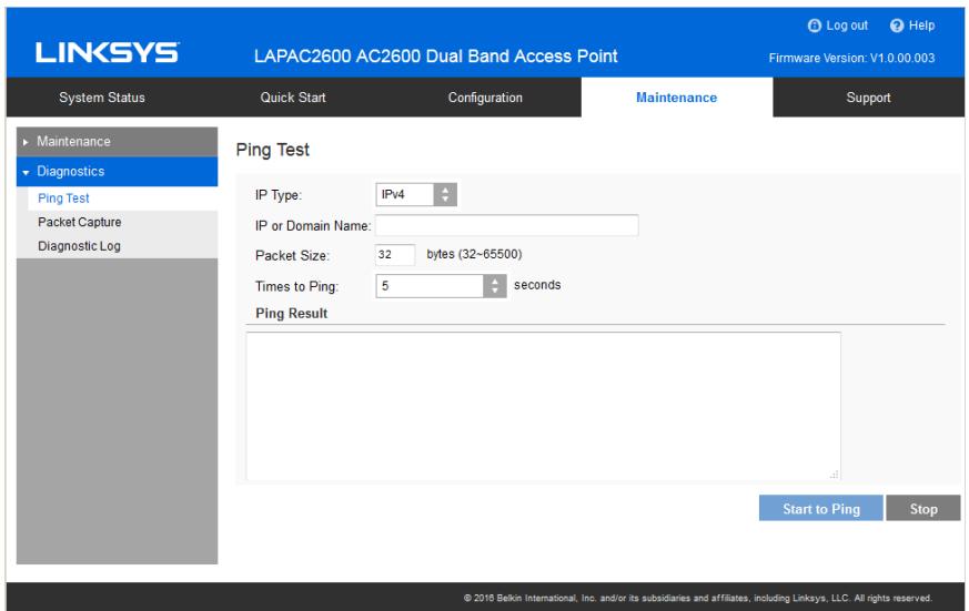 LINKSYS LAPAC2600 - Ping Test - 1
