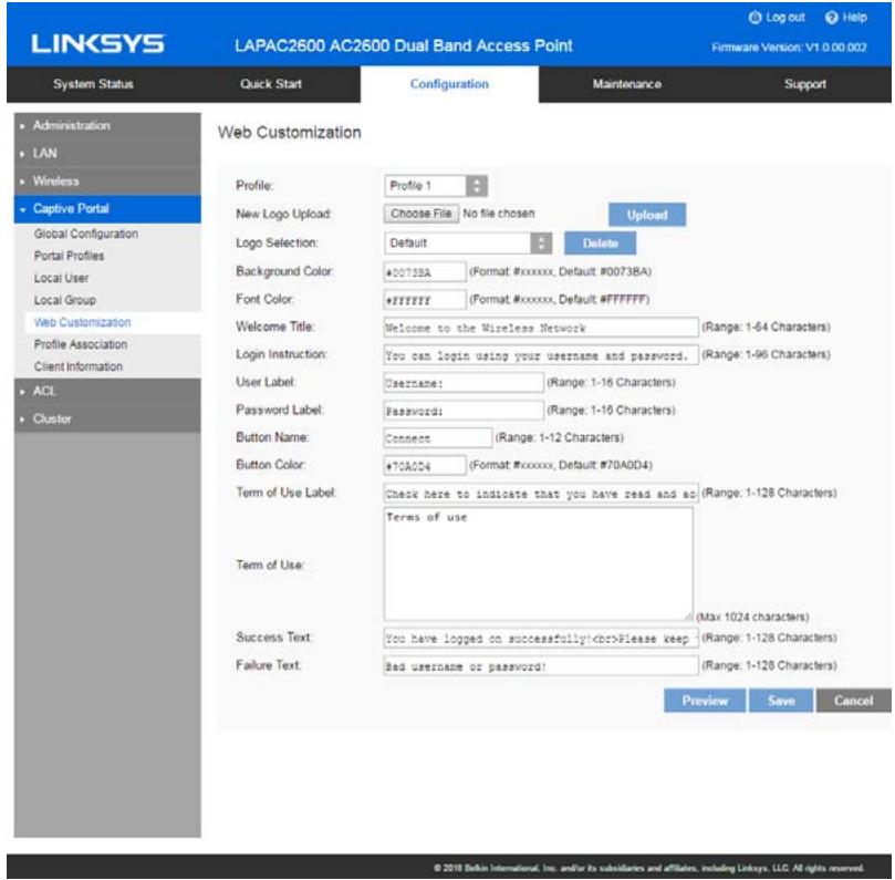 LINKSYS LAPAC2600 - Web Customization - 1