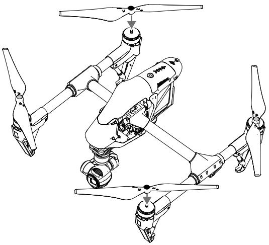 DJI INSPIRE 2 PREMIUM - Fixation des hélices - 1