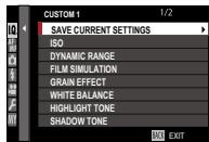 FUJIFILM X-E3 - EDIT/SAVE CUSTOM SETTING - 2