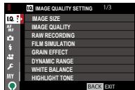 FUJIFILM X-E3 - To navigate the menus: - 2