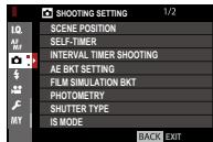 FUJIFILM X-E3 - Adjust shooting options. - 1