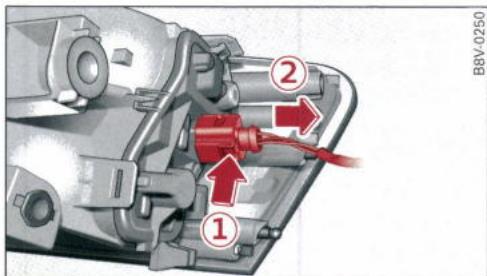 AUDI E TRON - Dépose du support d'ampoules - 1