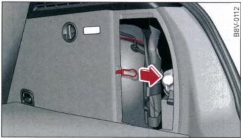 AUDI E TRON - Déverrouillage d'urgence du volet de réservoir - 1