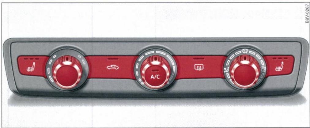 AUDI E TRON - Commandes du système de chauffage et de ventilation ou du climatiseur manuel - 1