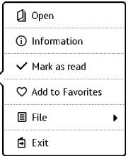POCKETBOOK BASIC TOUCH 2 - Menu contextuel... - 2