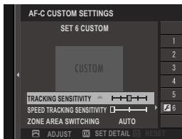 FUJIFILM X-H1 - Custom Focus Tracking Options - 1