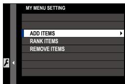 FUJIFILM X-H1 - MY MENU SETTING - 1
