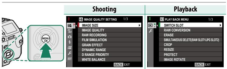 FUJIFILM X-H1 - Using the Menus - 1