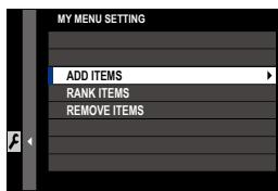 FUJIFILM X-H1 - MY MENU SETTING - 1
