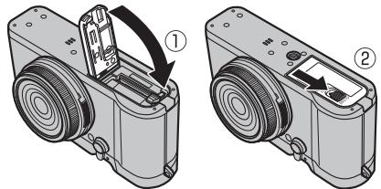 FUJIFILM X-T100 - Close the battery-chamber cover. - 1